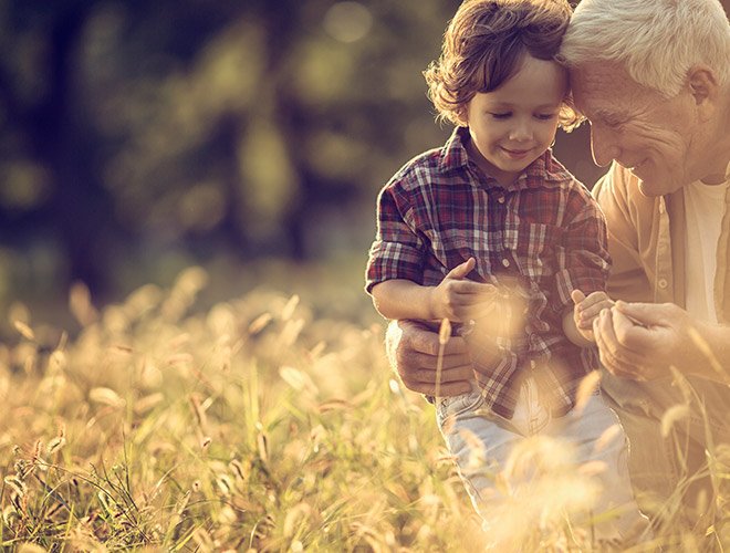 Grandfather with child
